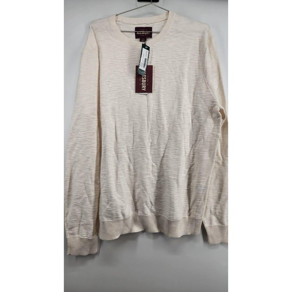 Alesbury Mens‎ XL Off White Riverside Crewneck Sweater NWT 100% Cotton